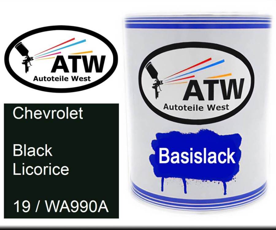 Chevrolet, Black Licorice, 19 / WA990A: 1L Lackdose, von ATW Autoteile West.